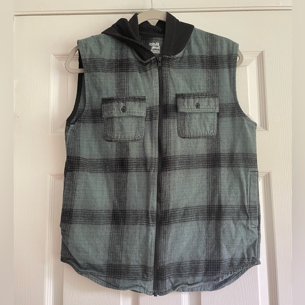 •Colorful Planet Plaid Shirt